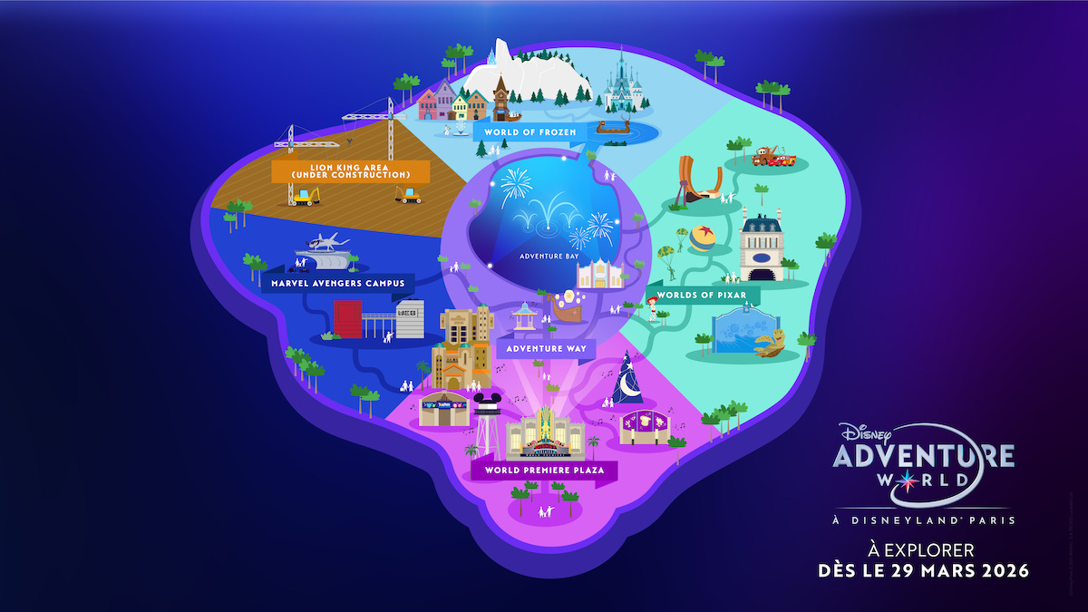 mappa disney adventure world disneyland paris dal 2026